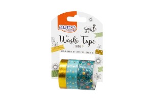 FITA ADESIVA WASHI TAPE BRW SHINE VERDE - 10/15/20X3M - BLISTER C/ 3UN