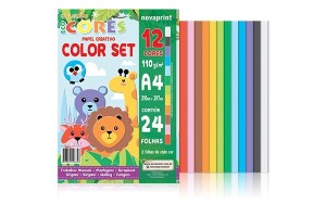 BLOCO ECOCORES COLOR SET 12 CORES A4 21X29,7 CM 24FLS