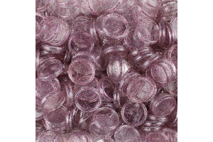 DISCO POP DISC M 23MM LISO COR:GLITTER ROSA TRANSPARENTE