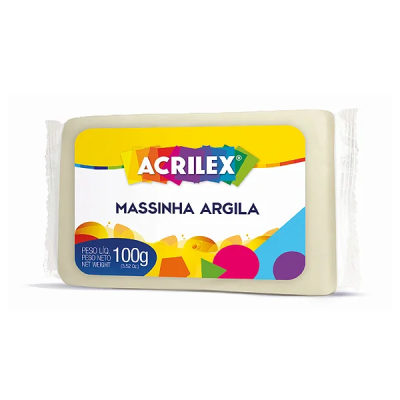 MASSINHA ARGILA ACRILEX 100G NATURAL
