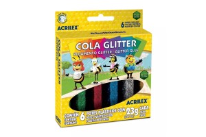 COLA GLITTER ACRILEX COM 6 CORES