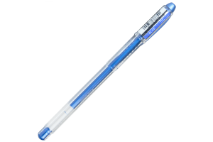 CANETA GEL UNIBALL SIGNO METAL AZUL